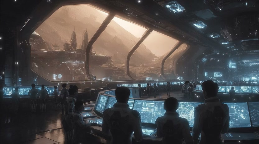 Sci-Fi Martian Command Center